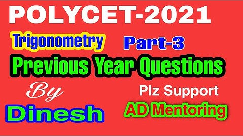 TS POLYCET-2021 |IIIT |TSRJC-2021|Trigonometry Part-2-AD Mentoring