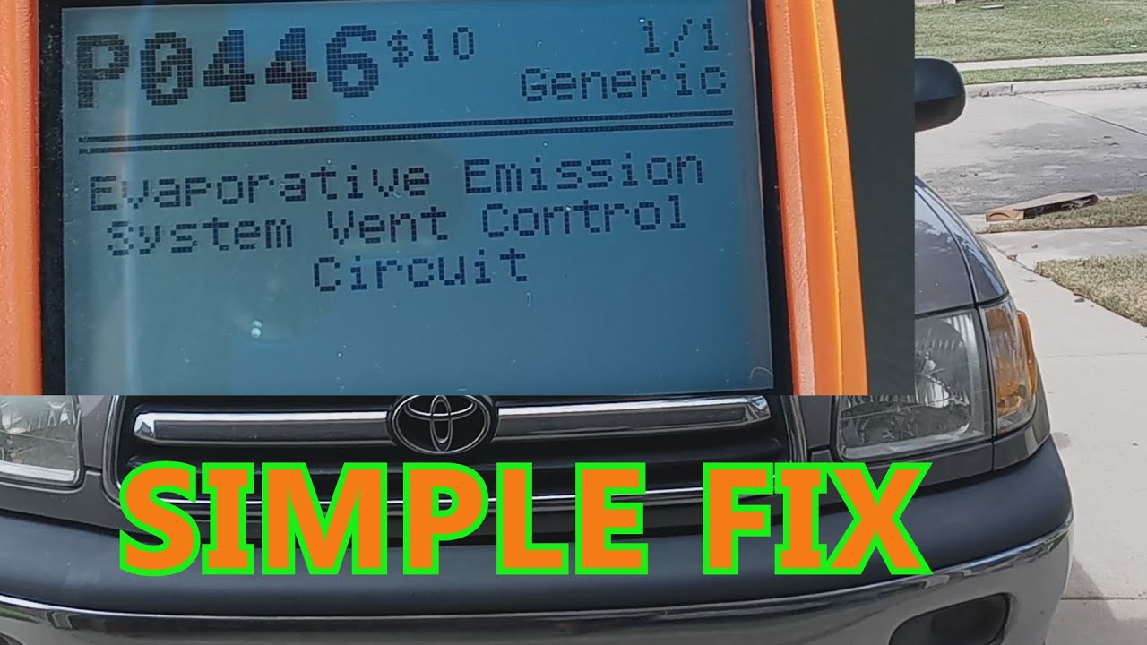 SIMPLE FIX CODE P0446 TUNDRA 2001 - YouTube