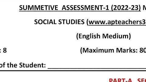 AP (SA-1) 8th Social Latest 💯🗞️Real Question paper 2023