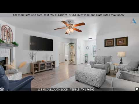 118 McCullough Loop, Temple, TX home video tour