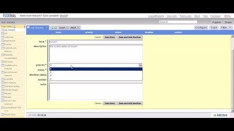 Issue tracking with FlexLists