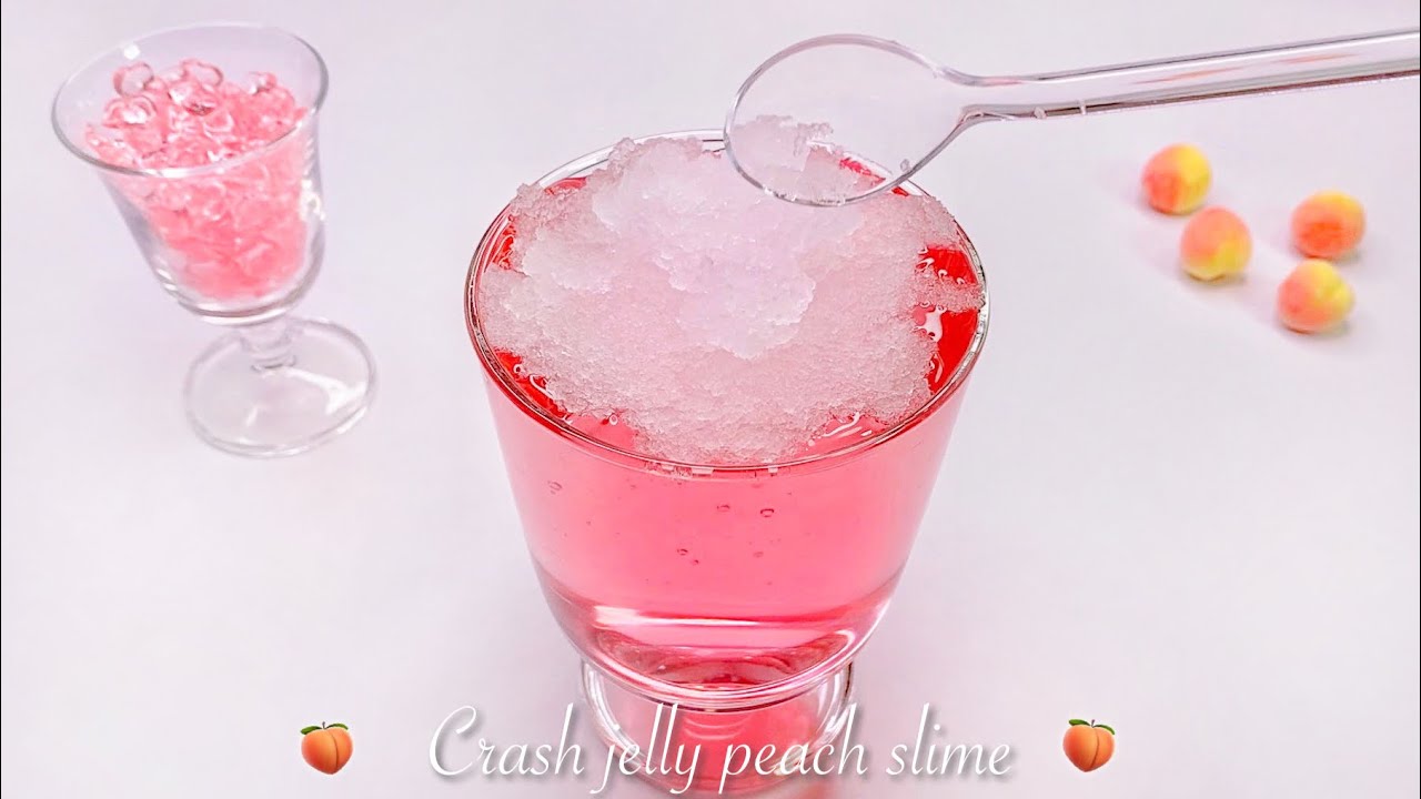 【ASMR】🍑桃のクラッシュゼリースライム💗【音フェチ】Crash jelly peach slime 크래쉬 젤리 피치슬라임