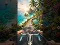 4K Virtual Cycling Tour: Tropical Paradise Beach & Waterfalls (ASMR) 🚲🏝️