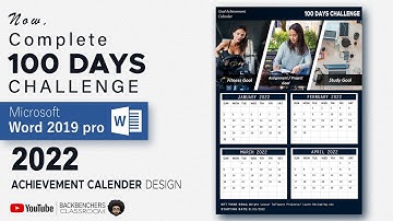 100 Days Goal Achievement Challenge Calendar Design Tutorial 2022 in Ms Word