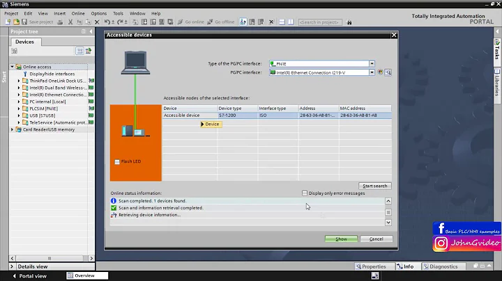 Siemens TIA Portal PLC tutorial - Assigning IP address to device via TIA Portal