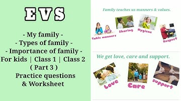 Class 1 EVS Topic - My Family (part 3)