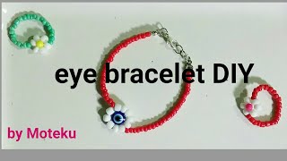 Beaded eye bracelet/Friendship bracelet /DIY gelang manik /seed beads jewelry /evil eye bracelet