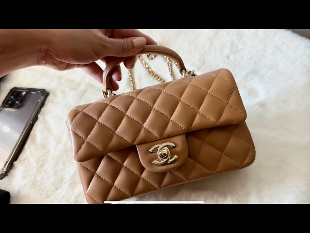UNBOXING - CHANEL MINI FLAP BAG WITH TOP HANDLE, Lambskin 23p