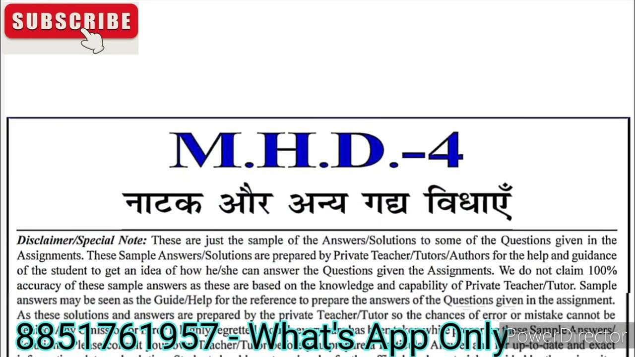 mhd 4 solved assignment 2022 23