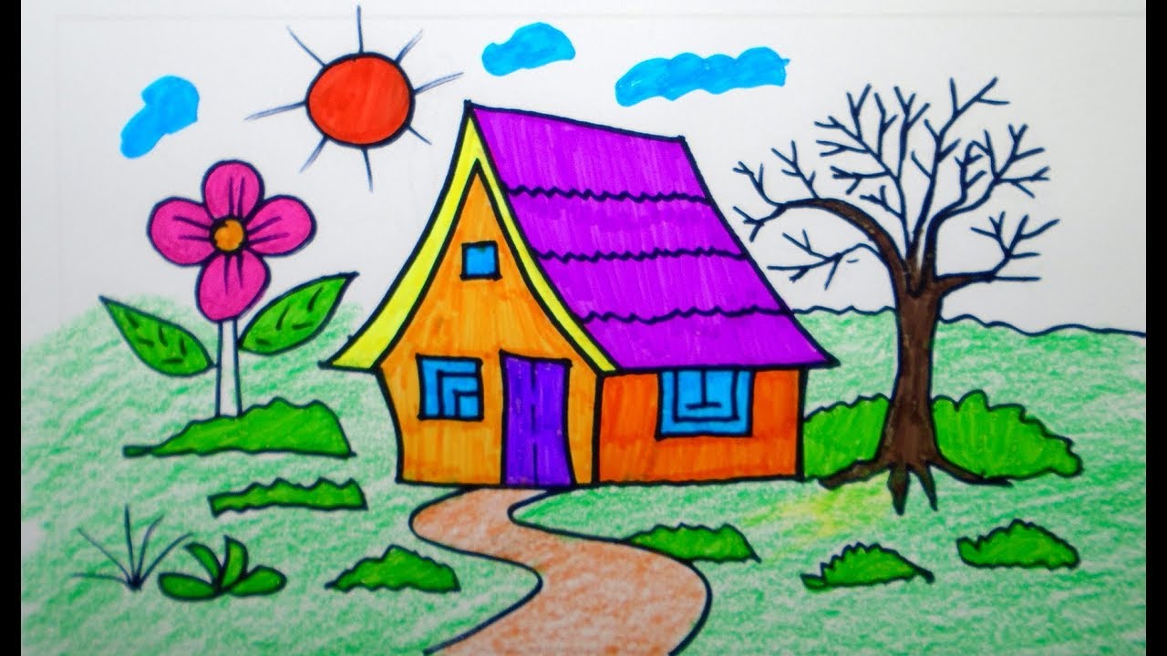 Featured image of post House Kids Drawing Scenery / 48,000+ vectors, stock photos &amp; psd files.