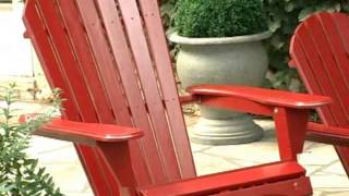Grand Daddy Oversized Adirondack Chair with Pull Out Ottoman Red - Product Review Video