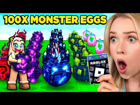 OPENING 100 NEW MONSTER EGGS for 1% MECHA in Steal an Egg!