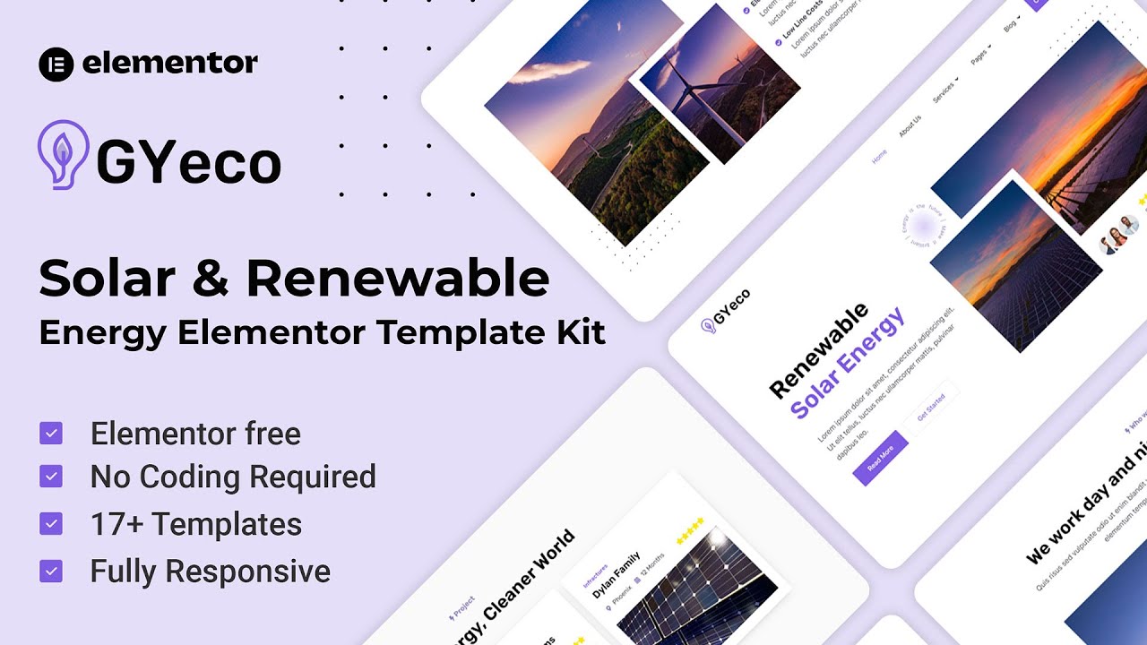 How to Create a Solar & Renewable Energy Website Using Elementor FREE ...