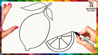Como Desenhar Um Limão Passo A Passo  Desenhar Limão Facilmente