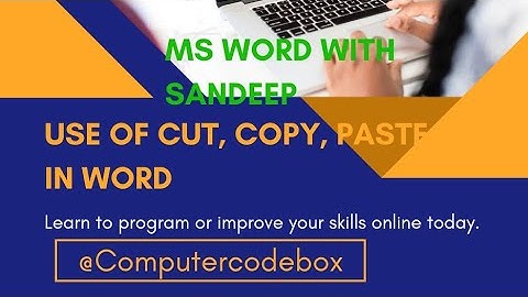 Microsoft Word for Beginners - Use of cut, copy, paste, format painter in Ms Word