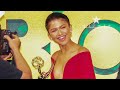 Zendaya Celebrates Her Historic Emmys Win As She Wears Plunging Red Gown At HBO Max Post Emmys Party