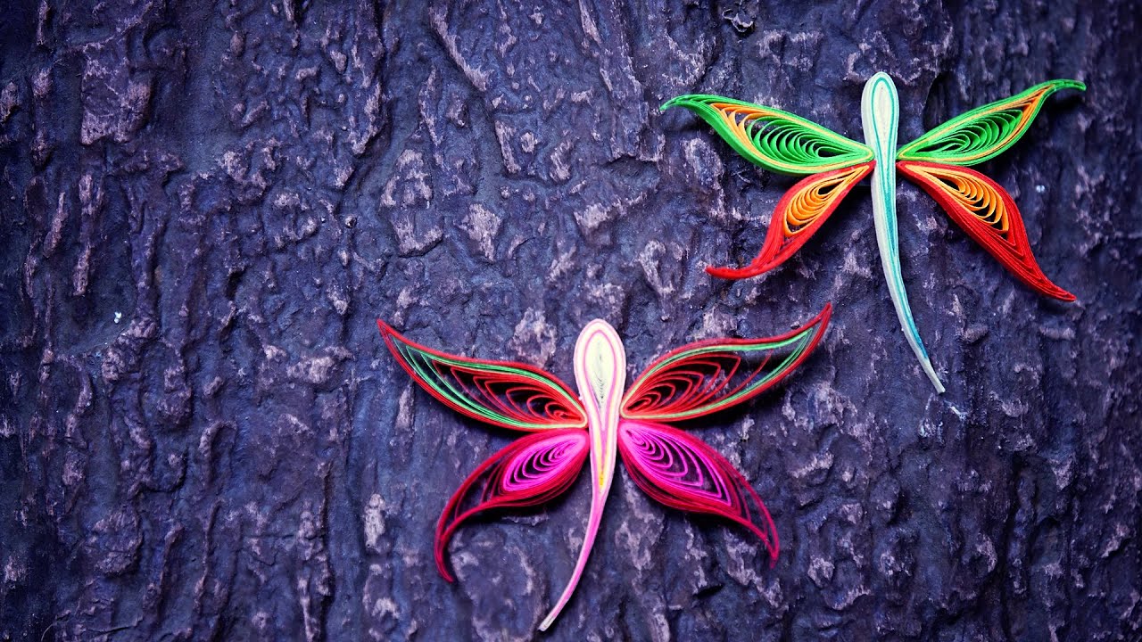 How To Make A Dragonfly Using Paper Art Quilling YouTube