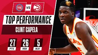 Clint Capela ERUPTS For 27 PTS, 26 REB (career-high) \& 5 BLK To Lift Hawks In OT! 🔥🔥🔥