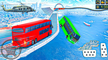 Bus stunt driving games 2021 - Impossible Bus Mega Ramp - Android Gameplay