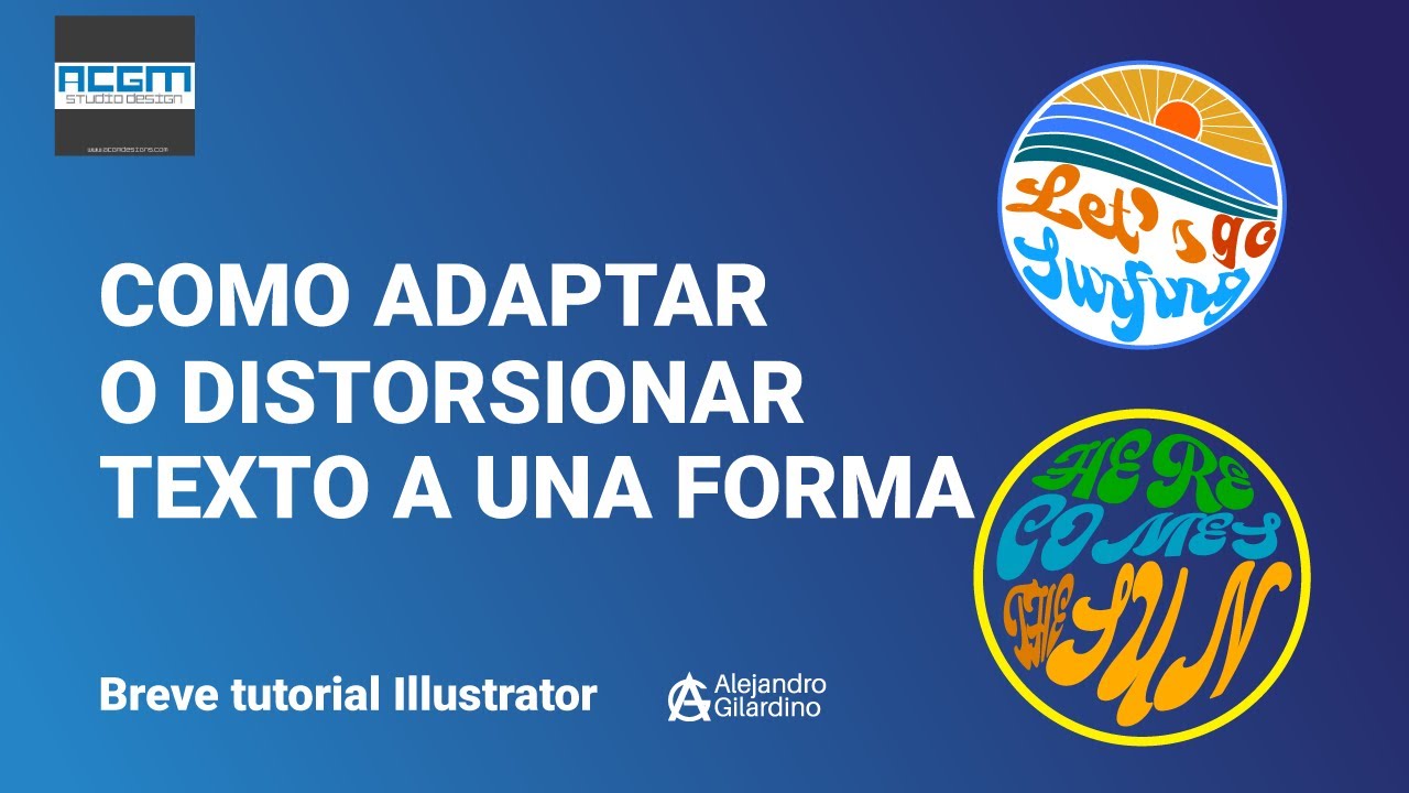 Como adaptar texto a forma en Illustrator - YouTube