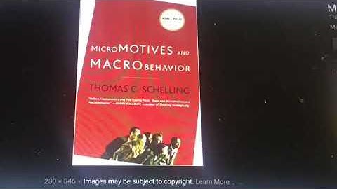 micromotives and macrobehavior by thomas schelling