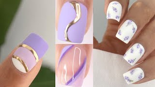 6 TRENDY spring/summer nail art designs! | purple nail art compilation gel polish chrome nails ideas