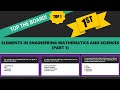 Elements in Engineering Mathematics and Sciences (Part 1)