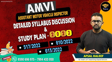 Assistant Motor Vehicle Inspector (AMVI) 2023 | Detailed Syllabus Discussion and Study Plan