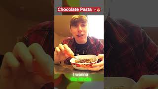 EATING CHOCOLATE NOODLES