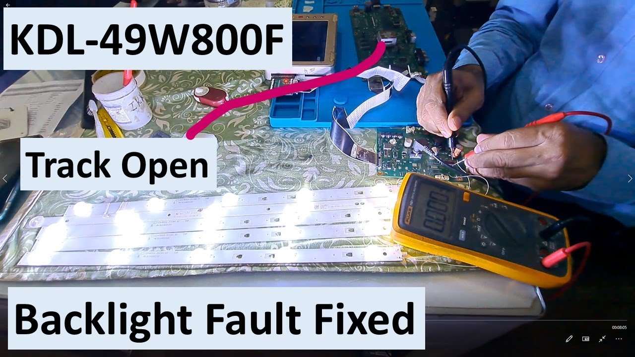 KDL-49W800F Backlight Problem Solved - Easy Sony TV Repair