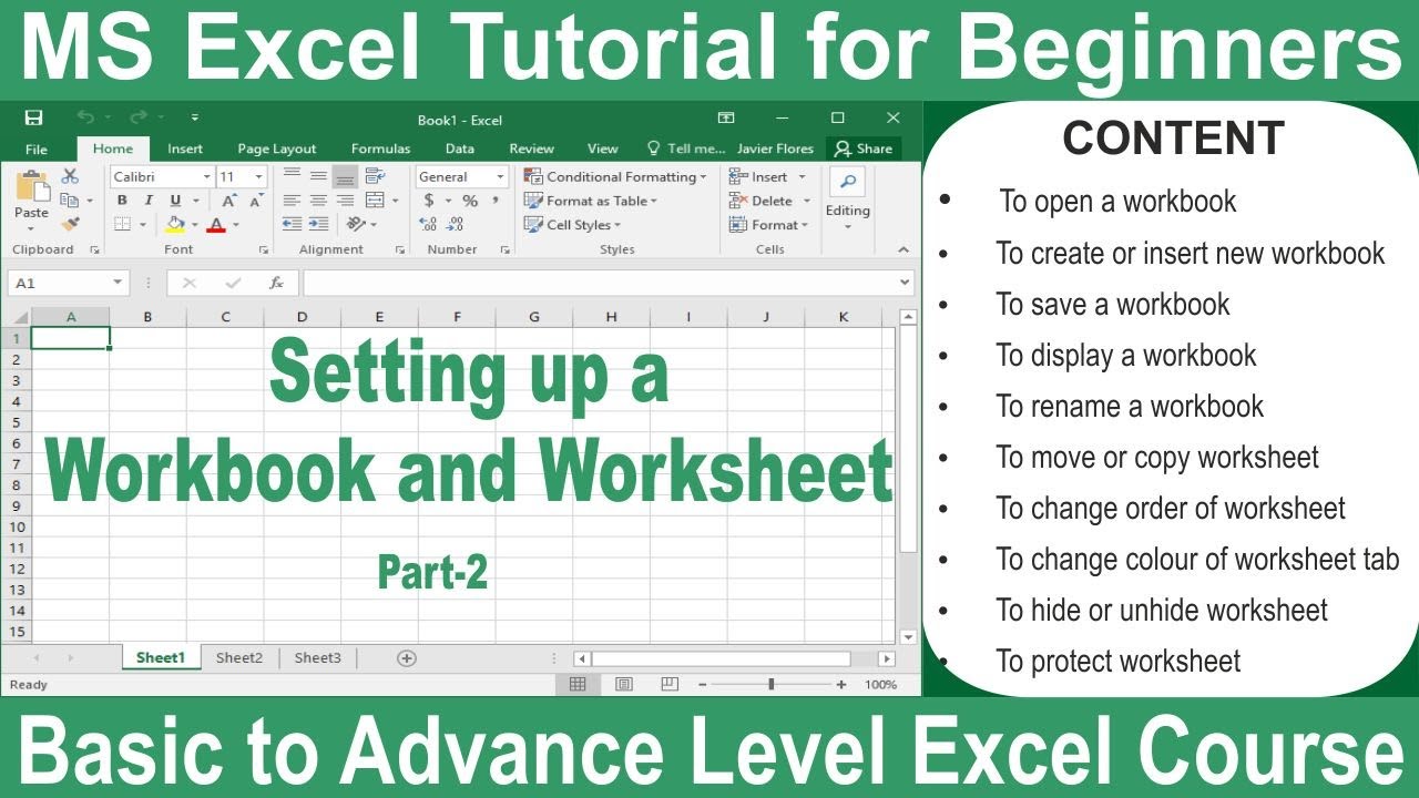 Setting Up Worksheet and Workbook | Protect Excel Worksheet | Excel Part-2 | Learn