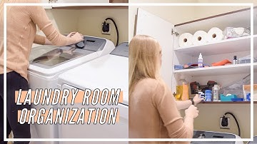 LAUNDRY ROOM ORGANIZATION, DECLUTTER + TOUR | diy small laundry room makeover