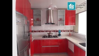 LINDA COCINA EN ROJO BRILLO POR PROYECTO HOGAR