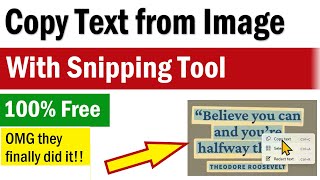 How To Copy Text From Images With Snipping Tool Windows 11 | Extract Text From Images on Windows 11