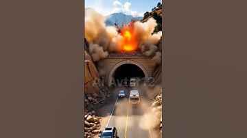 Tunnel shockwave hills landslides Hits, Tunnel collapses #shorts #viral #veo3