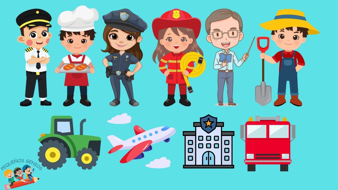 PROFESIONES y OFICIOS Para Niños 👨‍⚕️👮‍♂️ | Dibujos Para Niños ...