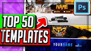 ⭐️[TOP 50] YouTube Banner Template Photoshop|YouTube Banner Template Download|Banner Template PSD Mqdefault