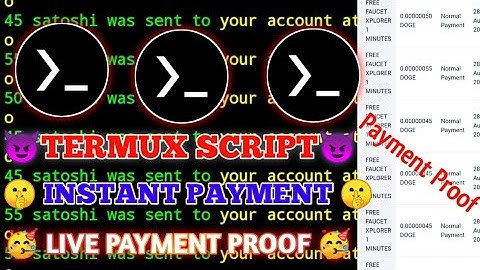 NEW Termux Script || INSTANT PAYMENT || UNLIMITED Live payment Proof || Unlimited Clam Doge coin ||