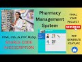 Pharmacy Management System using PHP MySQL HTML CSS JS || Full Stack Project