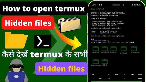 📲 how to open termux hidden files / termux hidden trick / EHR / 2022