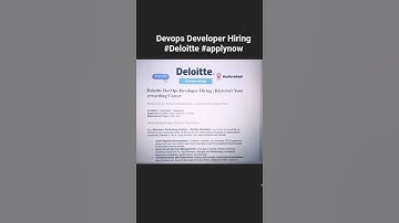 Devops Developer Job at Deloitte | Apply Now! #job #jobsearch #freshers #shorts #trending