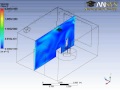 Air flow simulation in a roomhvac through a 4 way diffuser part2