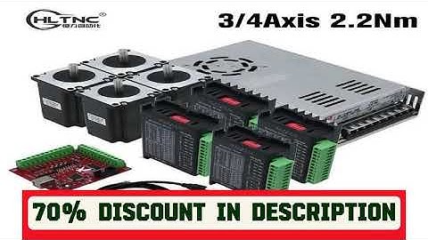 A must-have product! HLTNC 3 4 Axis Kit CNC Nema 23 2.2N 82mm Stepper Motor Driver TB6600 DM542 DM