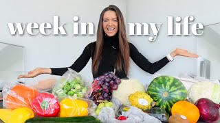 grocery haul, fridge organization, mother's day cake | week in my life as a wellness business owner