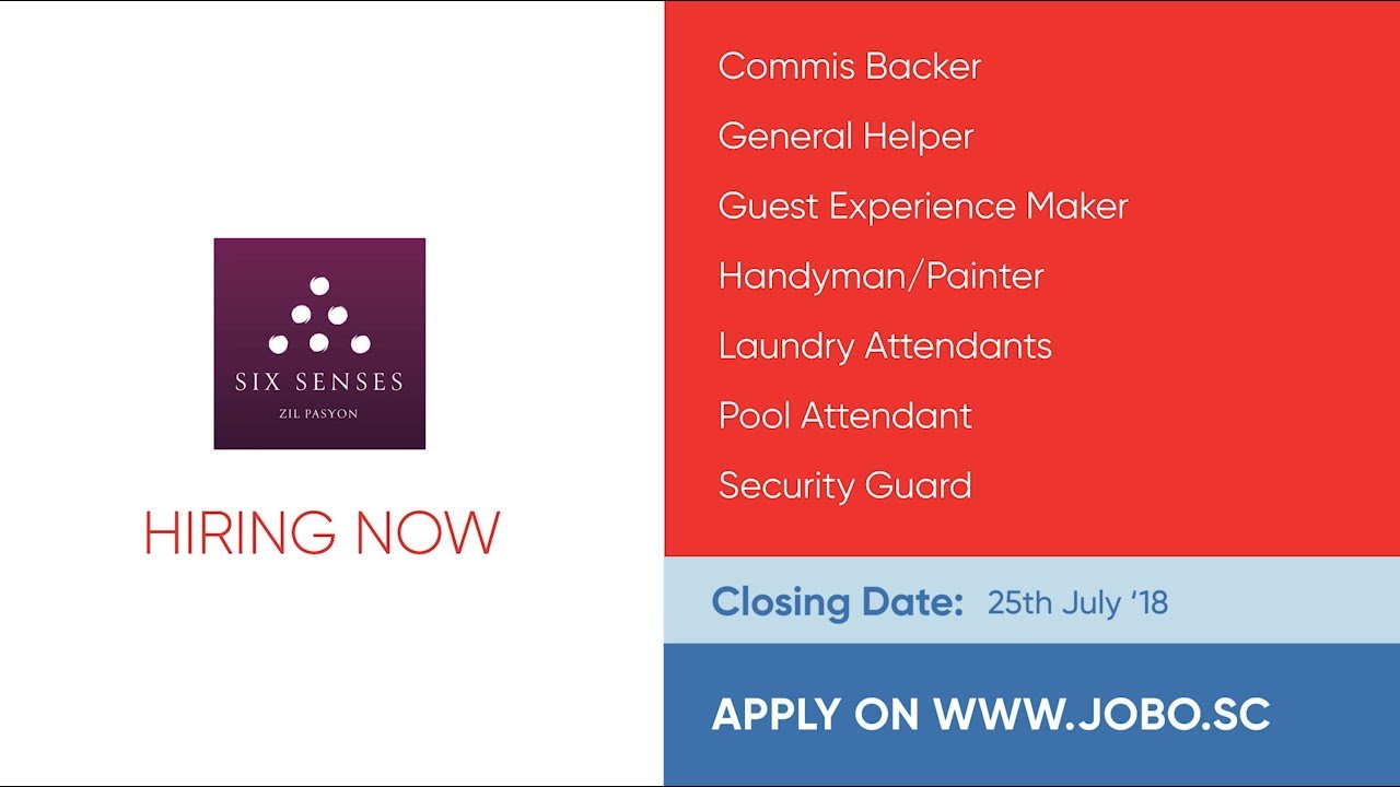 JOBO Jobs Listing on 9th July 2018