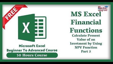 MS Excel Advanced Course | Calculate Present Value of an Investment by Using NPV Function Part 2