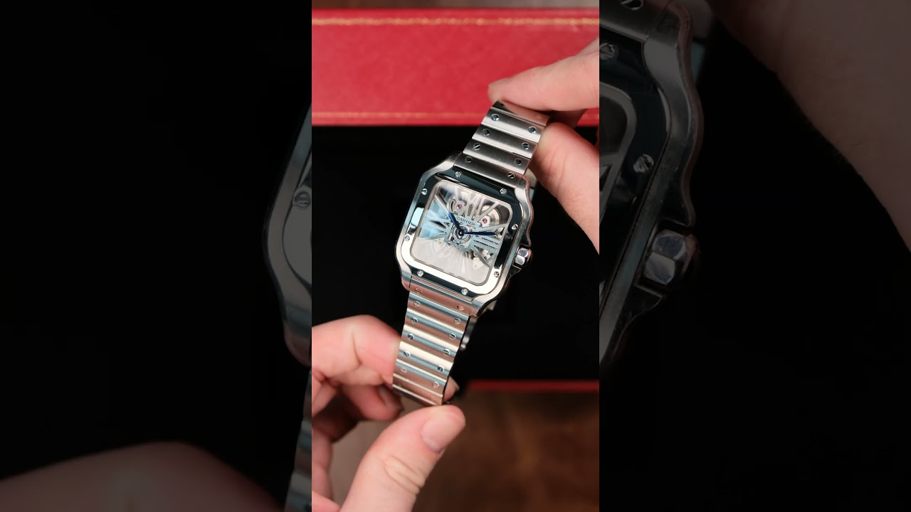 Cartier Santos De Cartier Skeleton Watch, | Silver