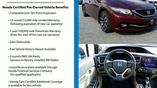 Certified 2015 Honda Civic Fletcher Asheville, NC #H181555C