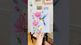 Glowing Hummingbird in Under 60 Seconds! 🐦✨ #paintingtechniques