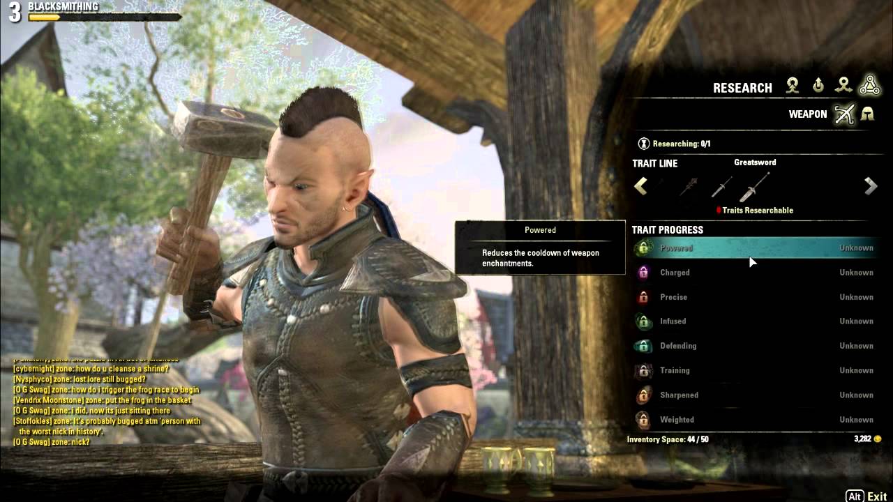 Elder Scrolls Online Blacksmithing and Tailoring tutorial YouTube